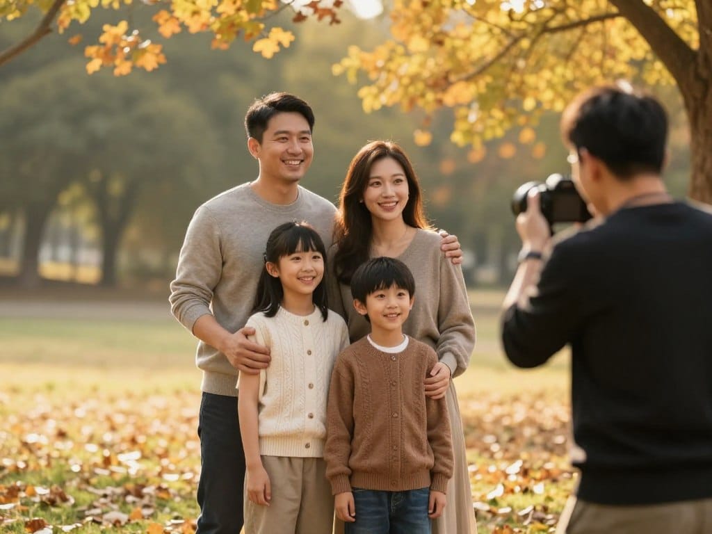 Family portrait session outdoors showing professional photography packages pricing for portrait work