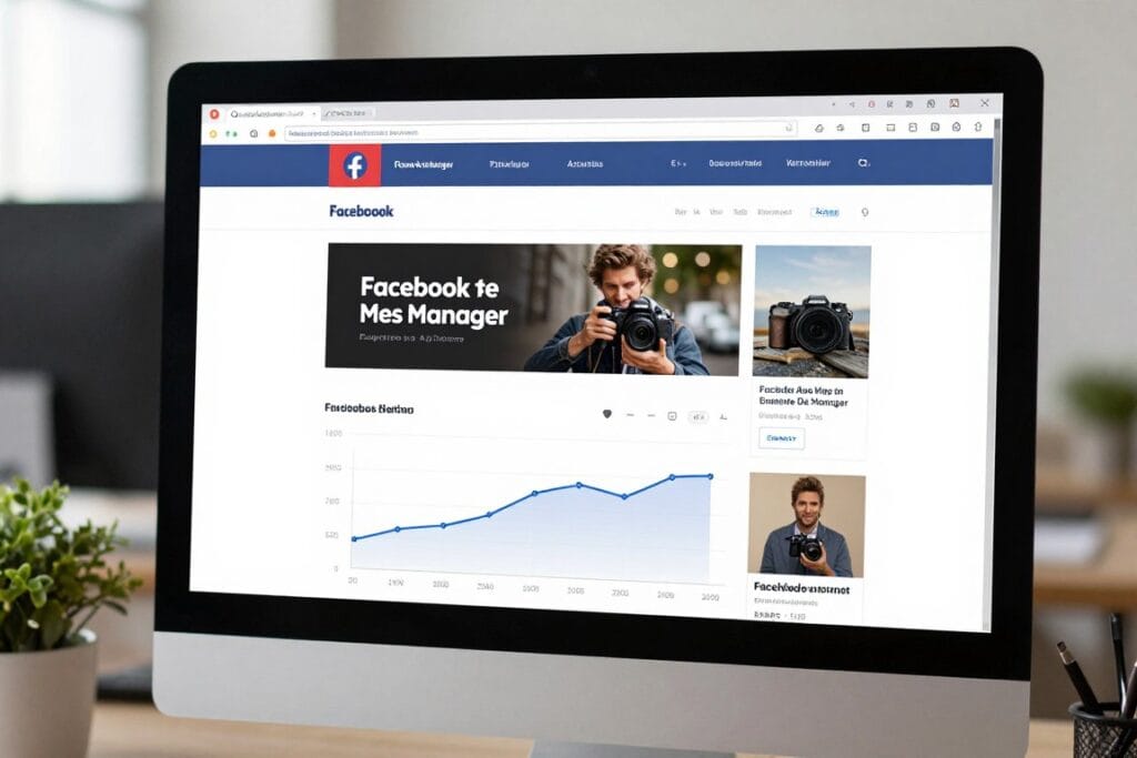 Facebook Ads Manager dashboard showing photography advertisement campaign performance