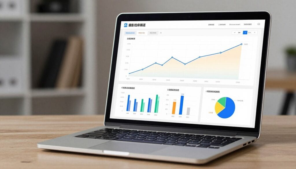Photography business analytics dashboard showing client acquisition sources and booking trends